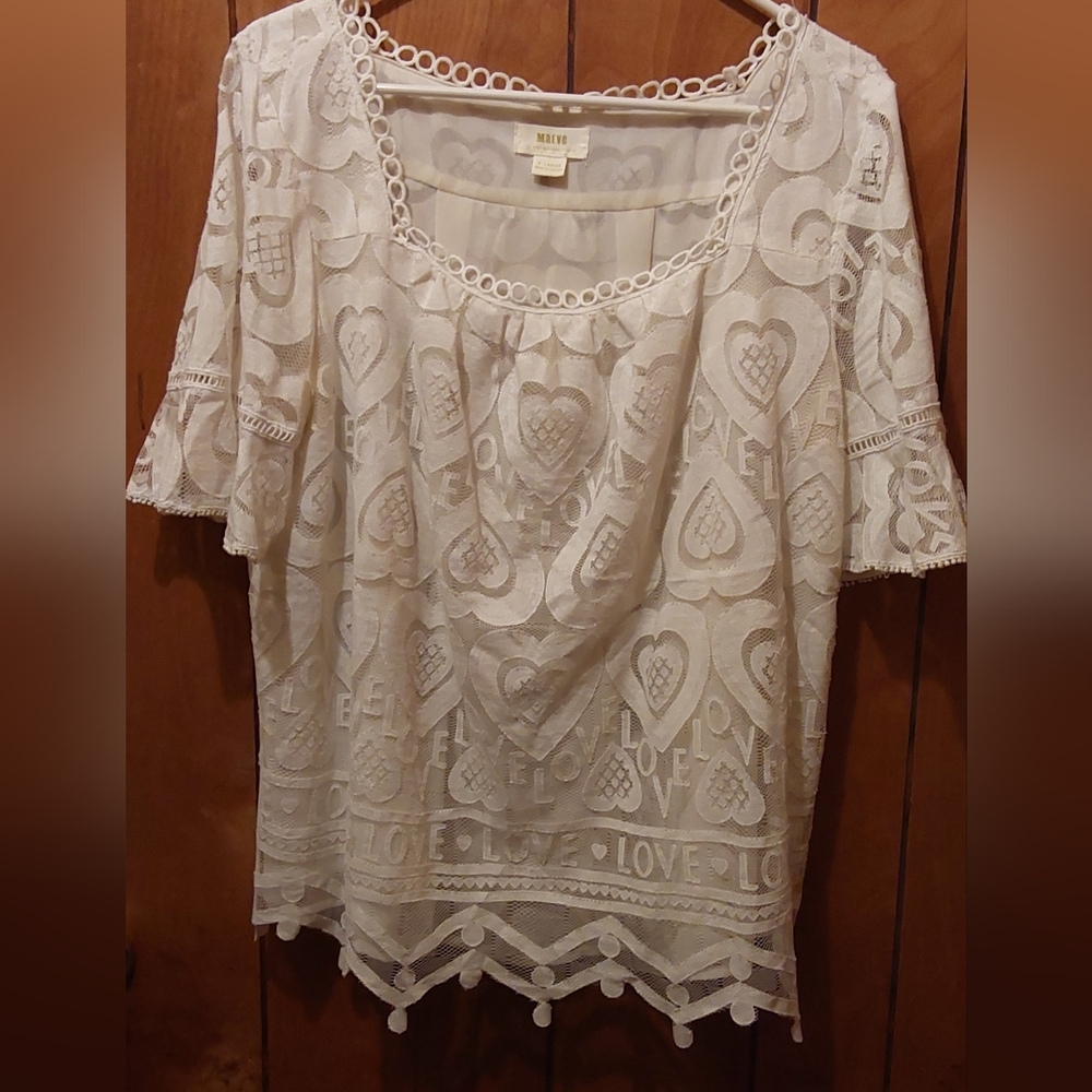 Anthropologie Cream Lace Blouse